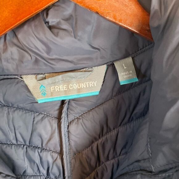 Free Country Women's Gray Packable Quilted Puffer Coat Size L NWOT - Picture 3 of 7